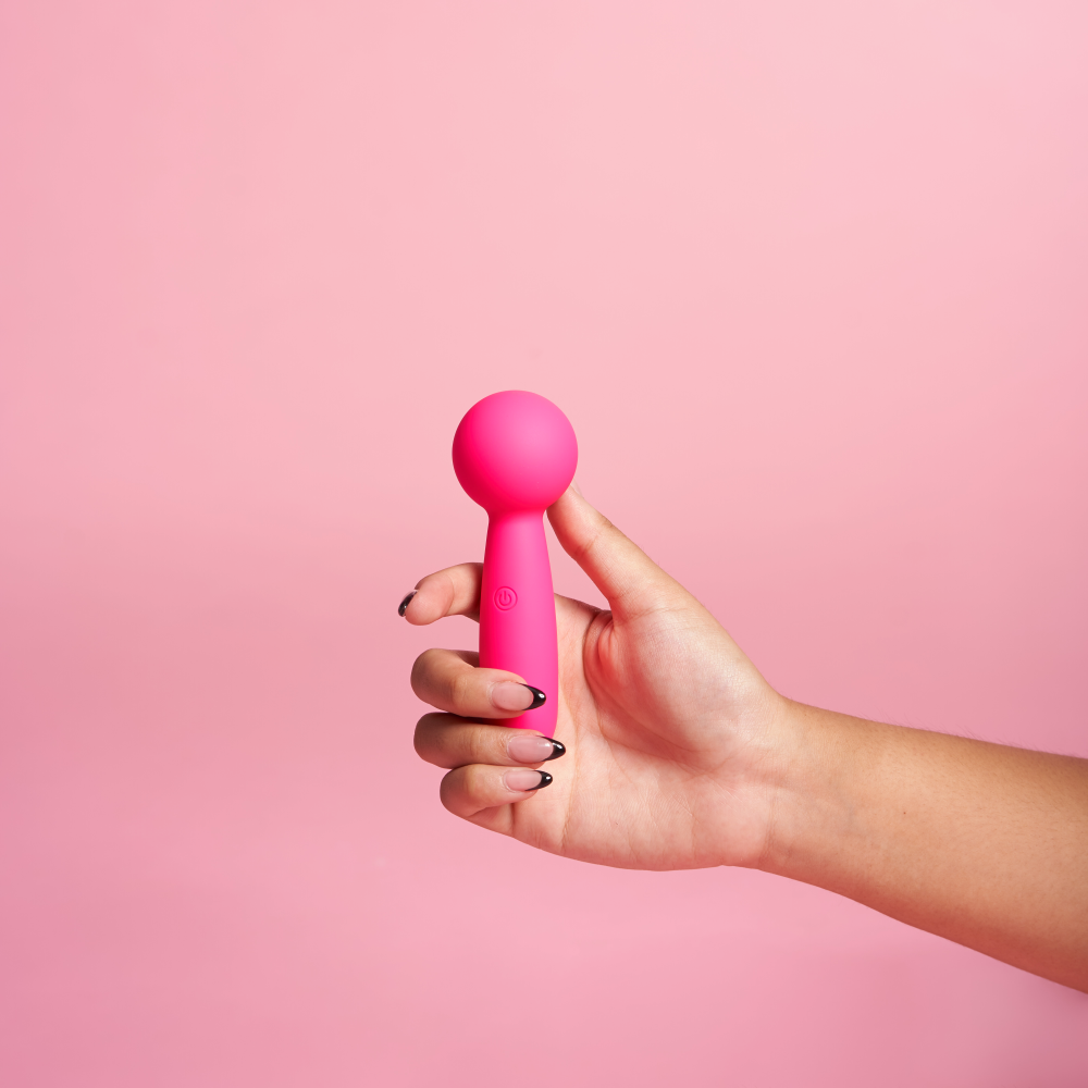 Lolly mini wand vibrator in hand